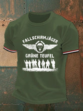 Männer Deutsche Fallschirm jäger Grüne Teufel Springerab zeichen Fallschirm springer Kurzarm T-Shirt